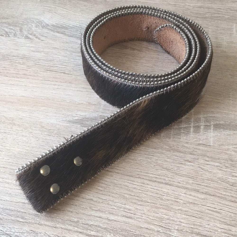 XXL cowhide fur belt